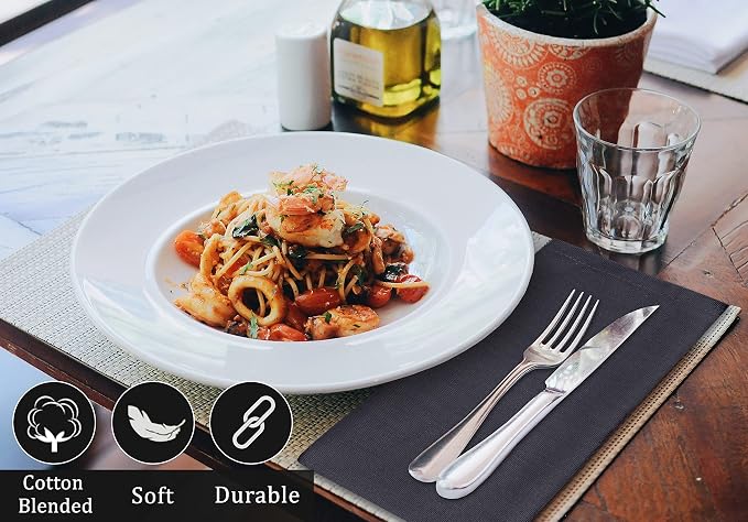 RUVANTI Bundle of 12-Pack Cloth Napkins (18x18 inch) Dark Grey with 12-Pack Cloth Napkins (18x18 inch) Charcoal Grey Cotton Blend. Soft, Washable Kitchen Linen for Dinner, Weddings & Cocktail Parties. - Image 2