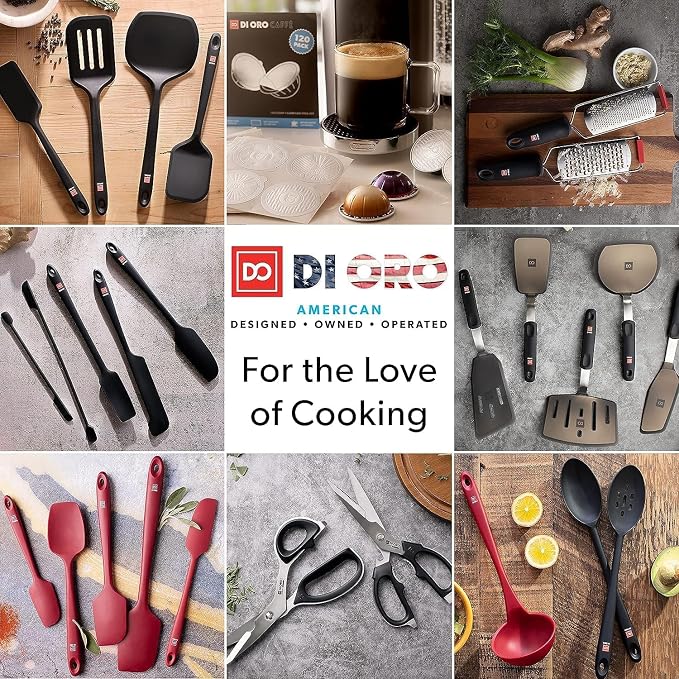 New DI ORO Silicone Turner Spatula Set - Kitchen Spatulas for Nonstick Cookware - Cooking Utensils for Flipping Eggs & Pancakes - 600°F Heat-Resistant BPA Free Turners - Dishwasher Safe (4pc, Mint) - Image 8