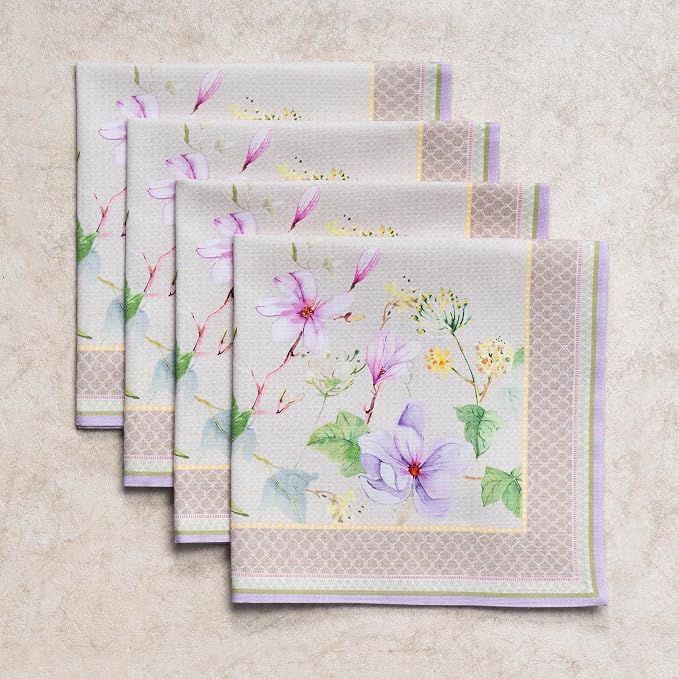 Maison d' Hermine Cloth Napkins Set of 4 Reusable 100% Cotton (20" x 20") | Everyday Square Napkins Cloth Washable Dinner Party Wedding Restaurant Hotel Kitchen Spring Summer - Magnolia Mornings - Image 9