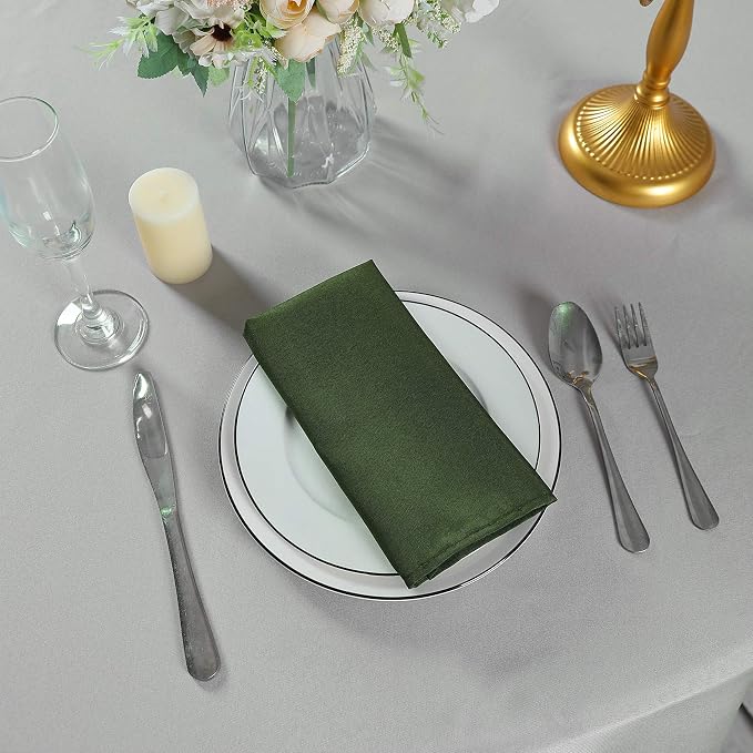 Cloth Napkins 17x17 inch Washable Polyester Dinner Napkins Soft Table Napkins for Wedding Party Dining Banquet(Willow,25PCS) - Image 7