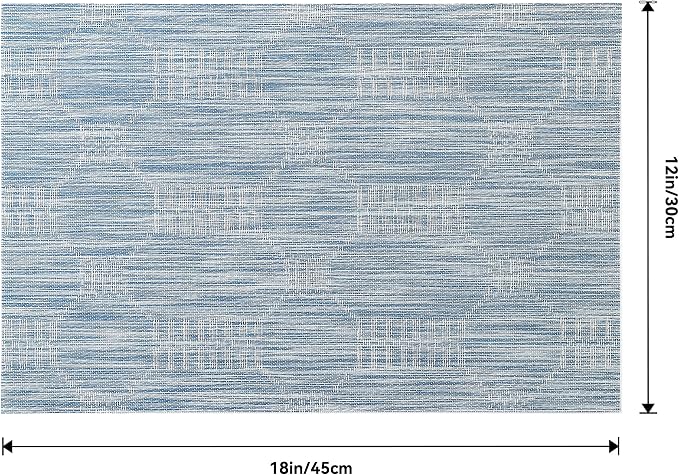 Leetaltree Alice Blue Placemats Set of 6 - Heat Resistant Non-Slip Place mats for Dining Table, Washable Durable PVC Vinyl Woven Table Mats（Jacquard Blue, 6） - Image 9