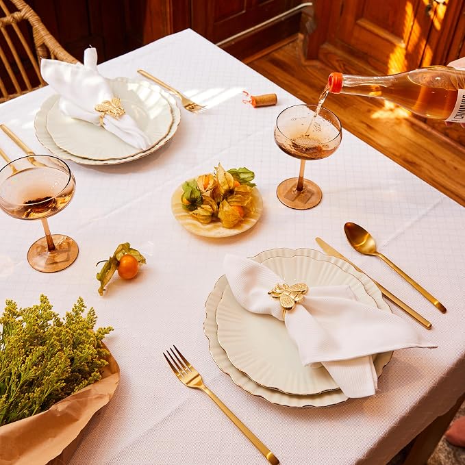 Oak Silver Polycotton Napkins by Loom & Table - Set of 12 - Elegant, Wrinkle-Resistant, Machine Washable – Luxury Napkin for Dining Room, Weddings, Dinner Parties, Holidays, Birthdays - 18 X 18 - Image 6