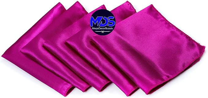 Set of 100 PCS Satin Napkin 12x12 Inch Square, Dinner Table Napkins for Wedding, Bulk Silky Sateen Cloth Napkins for Restaurant Banquet Graduation Birthday Party Decoration - Magenta Violet - Image 2