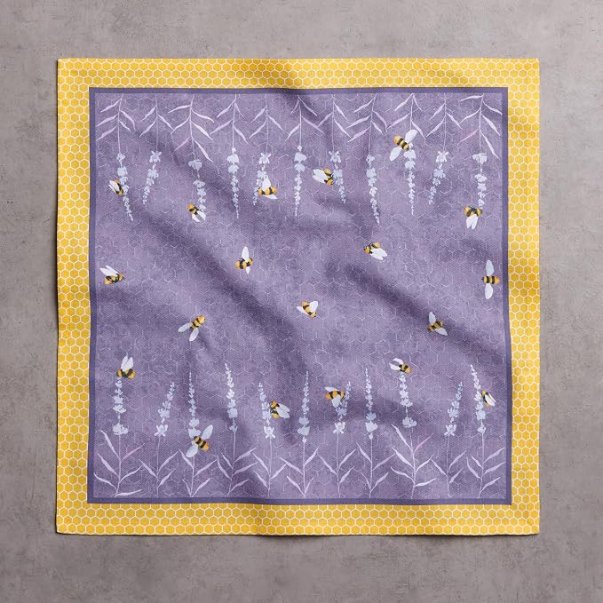 Maison d' Hermine Cloth Napkins Set of 4 Reusable 100% Cotton (18" x 18") | Everyday Square Napkins Cloth Washable Dinner Party Wedding Restaurant Hotel Kitchen Spring Summer - Bees Are Buzzing - Image 8
