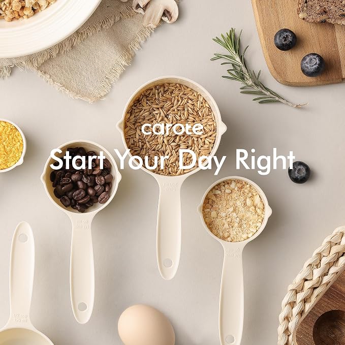 CAROTE 22-Piece Cooking Utensils Set with Wood Cool-Touch Handles, Cream | Silicone Kitchen Utensil, Food Grade, Nonstick Cookware Friendly, BPA-Free, Heat-Resistant, Everyday Home Essentials, Gifts - Image 8