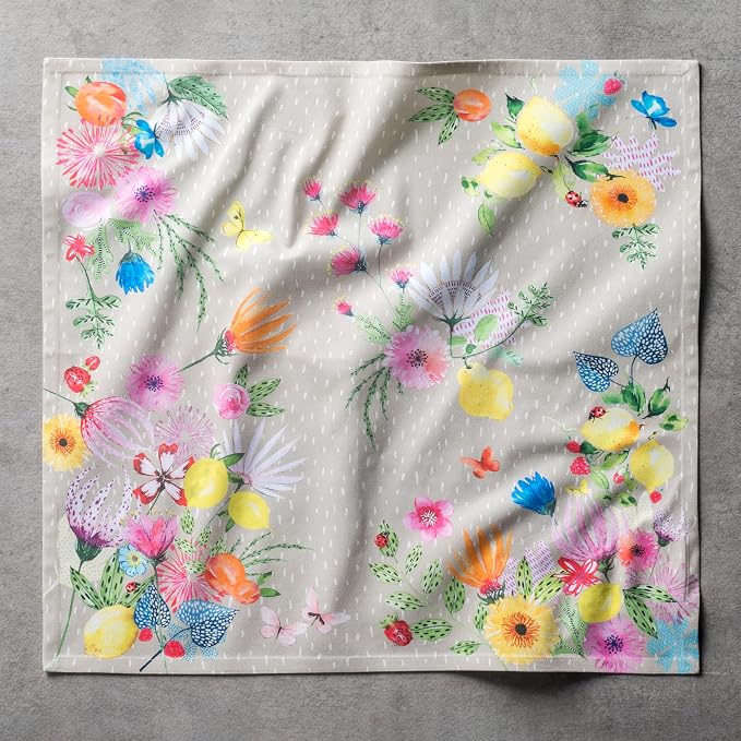 Maison d' Hermine Cloth Napkins Set of 4 Reusable 100% Cotton (20" x 20") | Everyday Square Napkins Cloth Washable Dinner Party Wedding Restaurant Hotel Kitchen Spring Summer - Jardin D'Ete - Fog - Image 8
