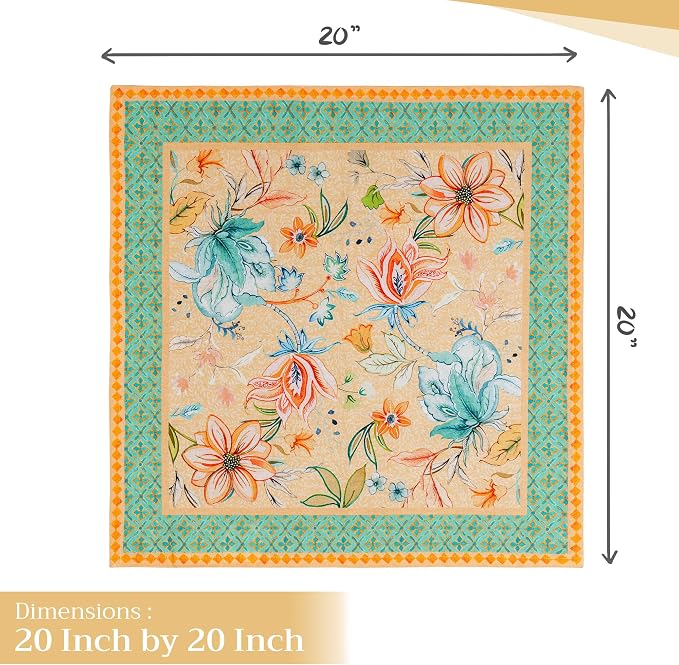 Maison d' Hermine Cloth Napkins Set of 4 Reusable 100% Cotton (20" x 20") | Everyday Square Napkins Cloth Washable Dinner Party Wedding Restaurant Hotel Kitchen Spring Summer - Luxury Loft - Peach - Image 4