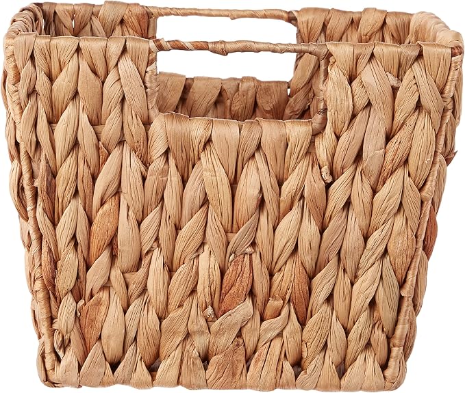 Trademark Innovations Hyacinth Storage Basket with Handles, Rectangular (Set of 4, 11.5") - Image 4