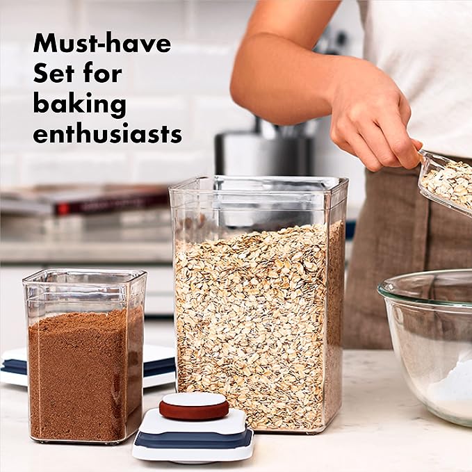 OXO Good Grips 10-Piece POP Container Set (White) and 8-Piece Baking Essentials POP Container Set (White) - Image 7