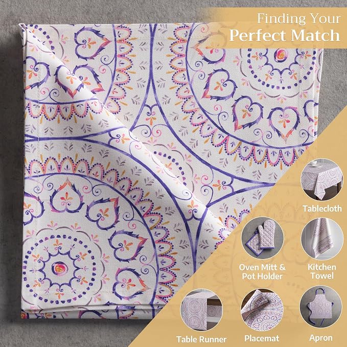 Maison d' Hermine Cloth Napkins Set of 4 Reusable 100% Cotton (20" x 20") | Everyday Square Napkins Cloth Washable Dinner Party Wedding Restaurant Hotel Kitchen Spring Summer - Mandala - Image 5