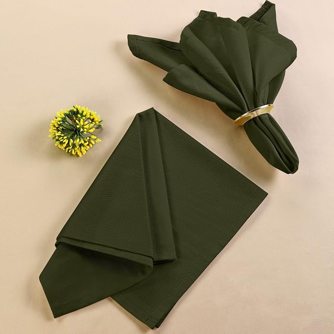 Utopia Kitchen Olive Cloth Napkins [12 Pack, 18x18 Inch] Absorbent Cotton Blend Washable and Reusable for Dinner, Restaurant, Lunch, Wedding and Hotel - Image 8