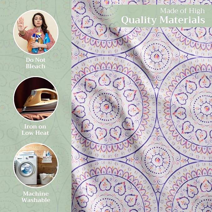 Maison d' Hermine Cloth Napkins Set of 4 Reusable 100% Cotton (20" x 20") | Everyday Square Napkins Cloth Washable Dinner Party Wedding Restaurant Hotel Kitchen Spring Summer - Mandala - Image 3