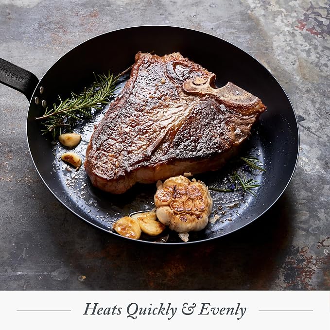 Merten & Storck 10" Pre-Seasoned Carbon Steel Frying Pan Skillet | Natural Nonstick with Use, Induction & All Stovetop Suitable, Grill & Campfire Safe, Even Heating, Indoor/Outdoor Use - Image 7