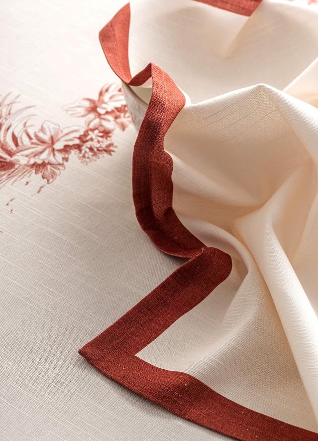 Maison d' Hermine Cloth Napkins Set of 4 Reusable 100% Cotton (20" x 20") | Everyday Square Napkins Cloth Washable Dinner Wedding Restaurant Hotel Kitchen Thanksgiving Christmas - Holy Jouy - Red - Image 8
