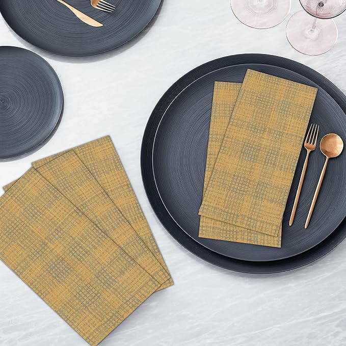 RUVANTI Cloth Napkins Set of 12 Cotton 100%, 18x18 Inches Napkins Cloth Washable, Soft, Absorbent. Cotton Napkins for Parties, Christmas, Thanksgiving, Weddings, Dinner Napkins Cloth - Wet Net - Image 8