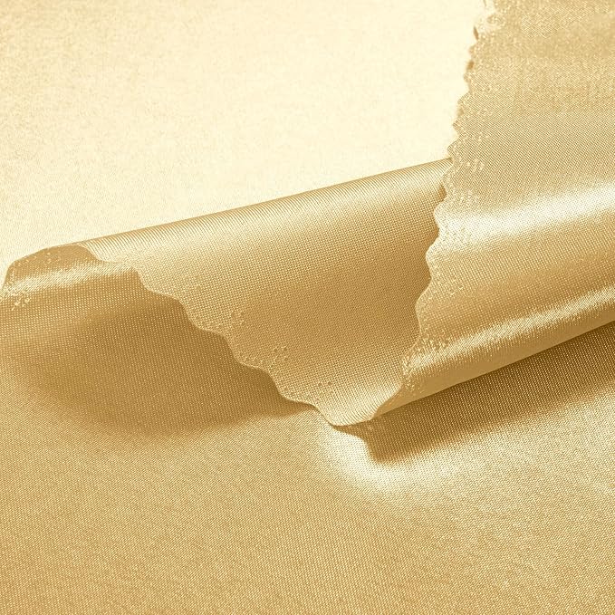 VACVELT 100 Pack Gold Scalloped Satin Napkins 17x17 Inch Wedding | Scalloped Floral Edges With Silky Smooth Finish, Seamless Design, Machine Washable Wrinkle And Fade Resistant - Image 6