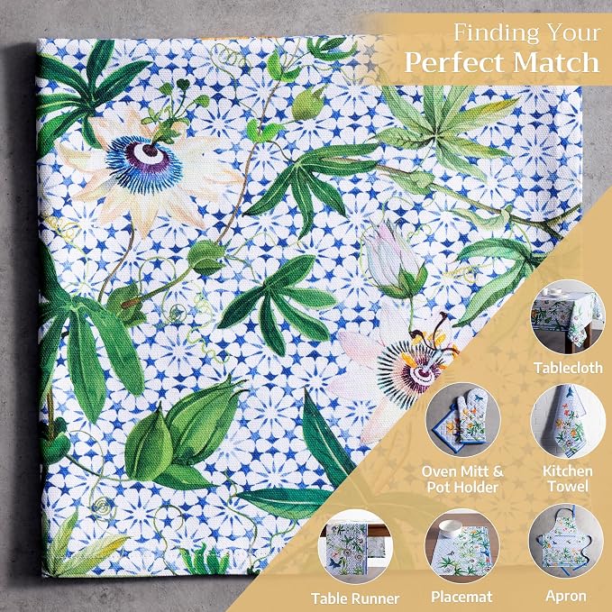 Maison d' Hermine Cloth Napkins Set of 4 Reusable 100% Cotton (20" x 20") | Everyday Square Napkins Cloth Washable Dinner Party Wedding Restaurant Hotel Kitchen Spring Summer - Passiflora - Image 5