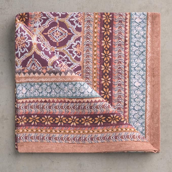 Maison d' Hermine Cloth Napkins Set of 4 Reusable 100% Cotton (20" x 20") | Everyday Square Napkins Cloth Washable Dinner Wedding Restaurant Hotel Kitchen Thanksgiving Christmas - Fair Isle - Image 9