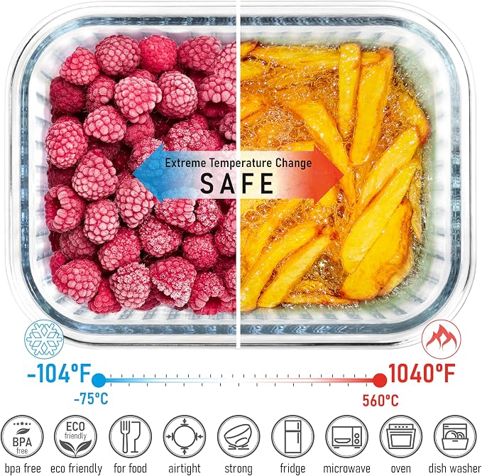 Set of 4 Stackable Space-Saving Nesting Glass Bowls with Airtight Acacia Lids for Lunch, Meal & Food Prep - Microwave & Oven-ready BPA Free Durable Heat Resistant Inert Borosilicate Glass - Image 4