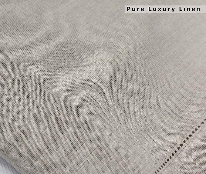 COTTON CRAFT Genuine Pure Linen Napkins - Set of 12 Hemstitch Cloth Napkins | Large 18x18 Natural Hand-Crafted Pure Luxury Linen Dinner Napkins with Hemstitch Detail - Brunch Lunch Holiday Table Napkins - Image 4