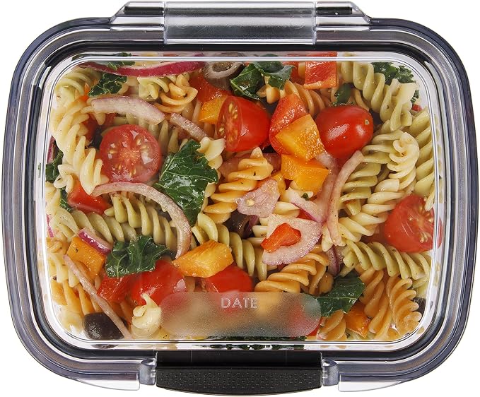 Progressive Prokeeper + Deli Storage Set: Air-Tight Silicone Sealed Containers w Grooved Bottom, Dry Erase Lid, BPA-Free, Stackable, Keeps Meats & Cheeses Fresh Longer, PKS-706C Tall Deli 1.65L - Image 6