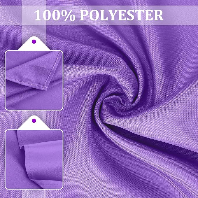 SuperO Set of 40 Cloth Napkins 17 x 17 Inch, Polyester Solid Washable Dinner Napkins with Hemmed Edges,Great for Restaurant, Wedding and Party(Purple) - Image 7