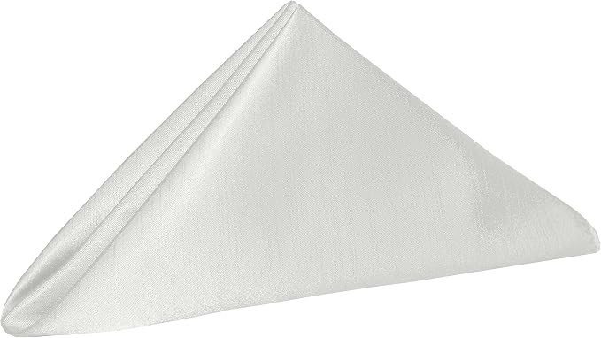 20x20-Inch Shantung Satin Cloth Napkins, White, Set of 120 - Image 2