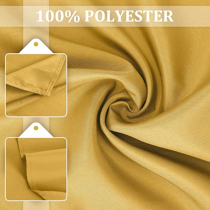 SuperO Set of 80 Cloth Napkins 17 x 17 Inch, Polyester Solid Washable Dinner Napkins with Hemmed Edges,Great for Restaurant, Wedding and Party(Gold) - Image 7