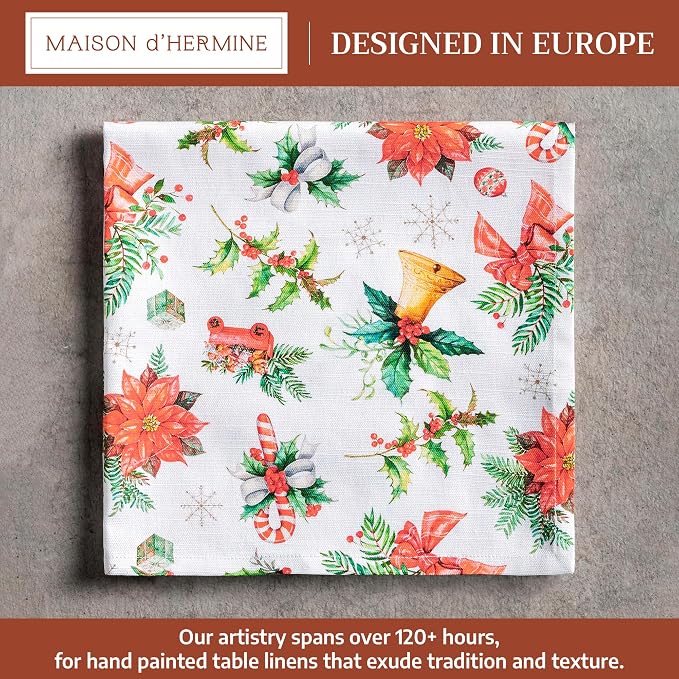 Maison d' Hermine Cloth Napkins Set of 4 Reusable 100% Cotton (20" x 20") | Everyday Square Napkins Cloth Washable Dinner Wedding Restaurant Hotel Kitchen Thanksgiving Christmas - Chromo - Image 2