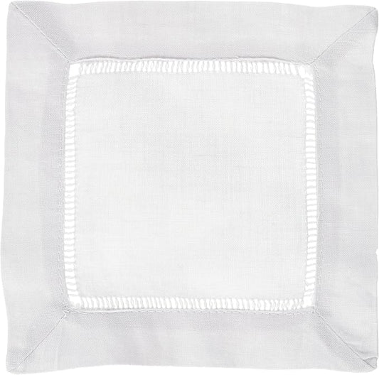 SARO LIFESTYLE Hemstitched Cloth Napkins (Set of 4) - Linen Blend Fabric Napkins for Weddings, Parties, Holiday Dining & Everyday Table Décor, 20"x20", Grey by SaroLifestyle