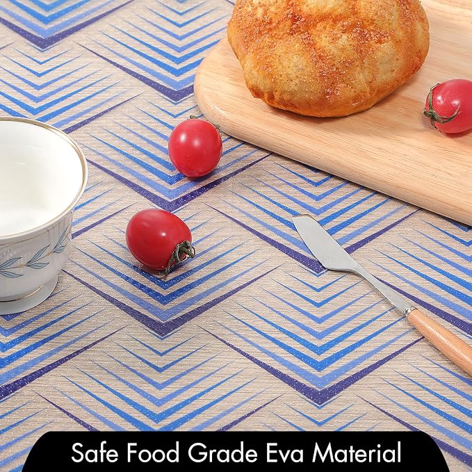 Cooyes Shelf Liner for Kitchen Cabinets – Non-Adhesive Waterproof Drawer Liner – Durable EVA Material Easy-to-Cut Shelf Paper for Refrigerator, Cupboard, Dresser with Modern Pattern - Image 4