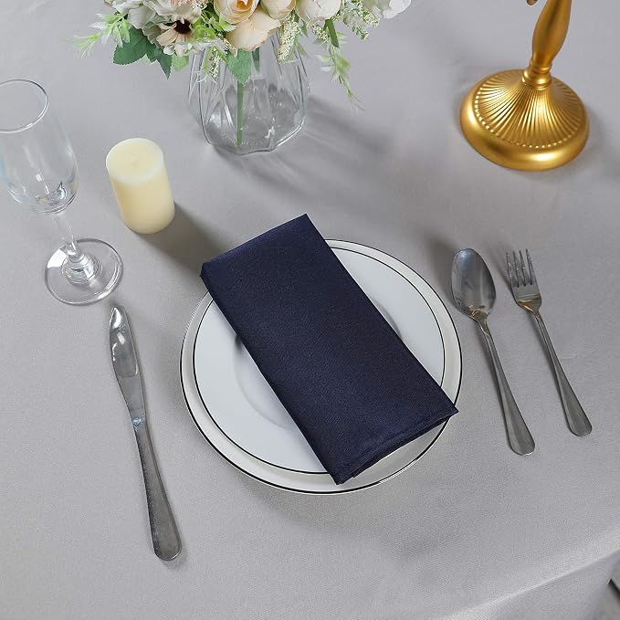 Cloth Napkins 17x17 inch Washable Polyester Dinner Napkins Soft Table Napkins for Wedding Party Dining Banquet(Navy,100PCS) - Image 7