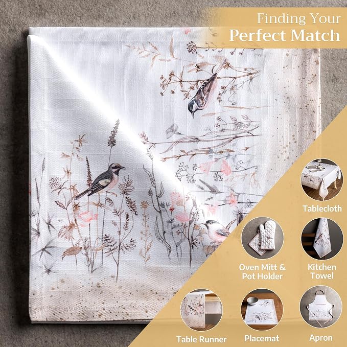 Maison d' Hermine Cloth Napkins Set of 4 Reusable 100% Cotton (20" x 20") | Everyday Square Napkins Cloth Washable Dinner Party Wedding Restaurant Hotel Kitchen Spring Summer - Meadow Florals - Brown - Image 5