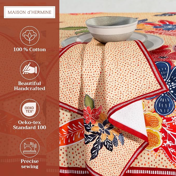 Maison d' Hermine Cloth Napkins Set of 4 Reusable 100% Cotton (20" x 20") | Everyday Square Napkins Cloth Washable Dinner Wedding Restaurant Hotel Kitchen Thanksgiving Christmas - Kalahari - Image 2