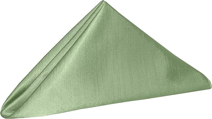 20 x 20-Inch Shantung Satin Cloth Napkins, Sage, Set of 24 - Image 2