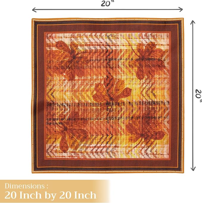 Maison d' Hermine Cloth Napkins Set of 4 Reusable 100% Cotton (20" x 20") | Everyday Square Napkins Cloth Washable Dinner Wedding Restaurant Hotel Kitchen Thanksgiving Christmas - Thanksgiving Tartan - Image 4