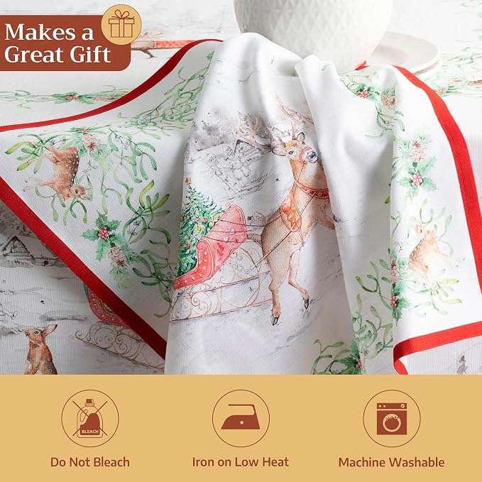 Maison d' Hermine Cloth Napkins Set of 4 Reusable 100% Cotton (20" x 20") | Everyday Square Napkins Cloth Washable Dinner Wedding Restaurant Hotel Kitchen Thanksgiving Christmas - Christmas Tradition - Image 5