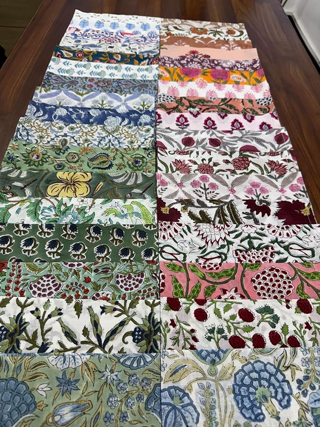 Napkins, Kitchen Towels, Table Decor, Table Linen, Cotton Cloth Border Napkins, Size 18"x 18", Hand Block Print Lunch, Dinner Napkins (Random Mix, Set of 8-18x18 Inch) - Image 11