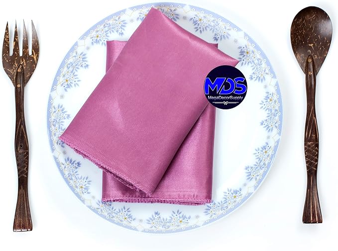 Set of 100 PCS Satin Napkin 12x12 Inch Square, Dinner Table Napkins for Wedding, Bulk Silky Sateen Cloth Napkins for Restaurant Banquet Graduation Birthday Party Decoration - Dusty Pink - Image 5