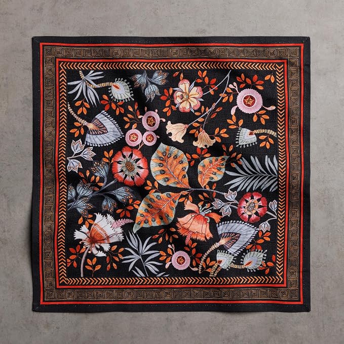 Maison d' Hermine Cloth Napkins Set of 4 Reusable 100% Cotton (18" x 18") | Everyday Square Napkins Cloth Washable Dinner Party Wedding Restaurant Hotel Kitchen Spring Summer - Jacobean Florals - Image 8