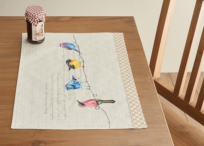 Maison d' Hermine Birdies on Wire Bundle Set 100% Cotton Set of 4 Napkins (20 Inch by 20 Inch) and Set of 4 Place Mats (13 Inch by 19 Inch) - Image 5