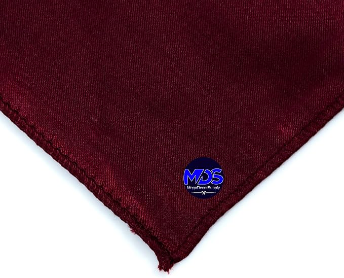 Set of 100 PCS Satin Napkin 12x12 Inch Square, Dinner Table Napkins for Wedding, Bulk Silky Sateen Cloth Napkins for Restaurant Banquet Graduation Birthday Party Decoration - Maroon - Image 3