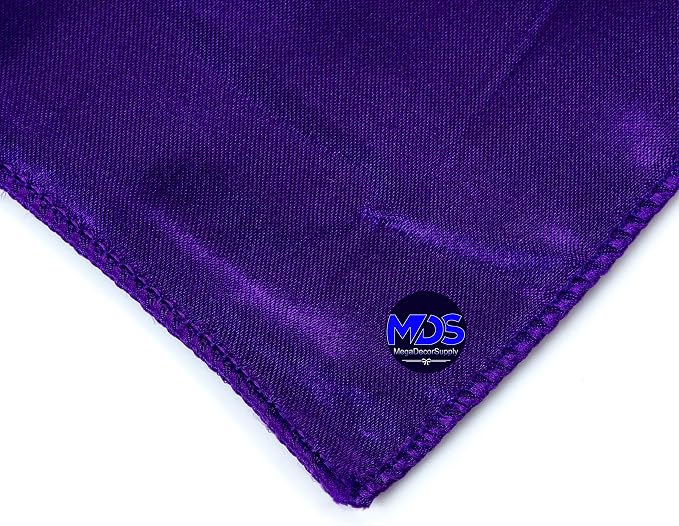 Set of 100 PCS Satin Napkin 12x12 Inch Square, Dinner Table Napkins for Wedding, Bulk Silky Sateen Cloth Napkins for Restaurant Banquet Graduation Birthday Party Decoration - Purple - Image 3