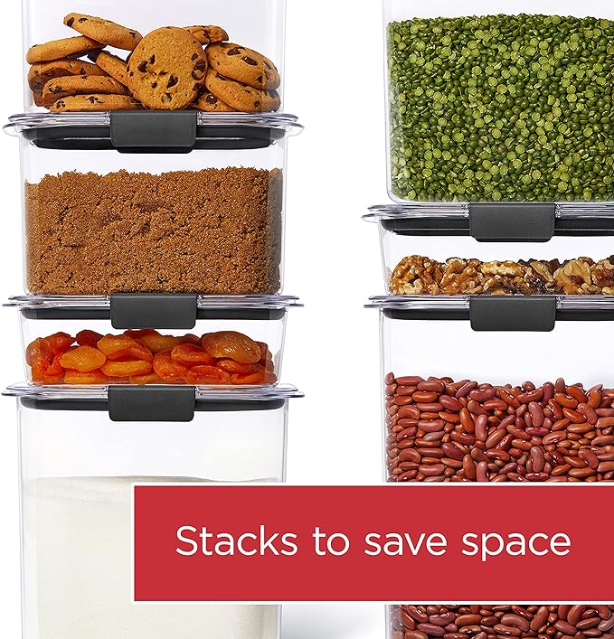 Rubbermaid Brilliance 12-Cup Airtight Food Storage Container, Perfect for Pantry Staples, Clear/Grey - Image 8