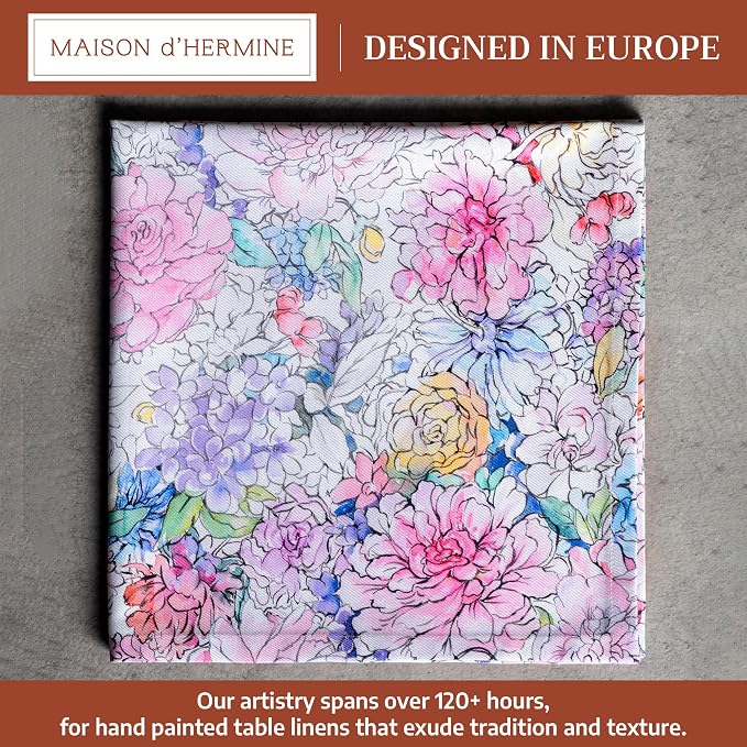 Maison d' Hermine Cloth Napkins Set of 4 Reusable 100% Cotton (20" x 20") | Everyday Square Napkins Cloth Washable Dinner Party Wedding Restaurant Hotel Kitchen Spring Summer - Floral Love - Image 2