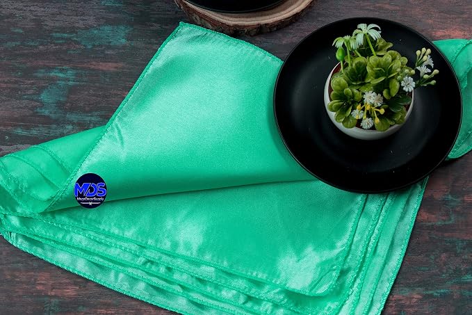 Set of 100 PCS Satin Napkin 12x12 Inch Square, Dinner Table Napkins for Wedding, Bulk Silky Sateen Cloth Napkins for Restaurant Banquet Graduation Birthday Party Decoration - Mint - Image 6