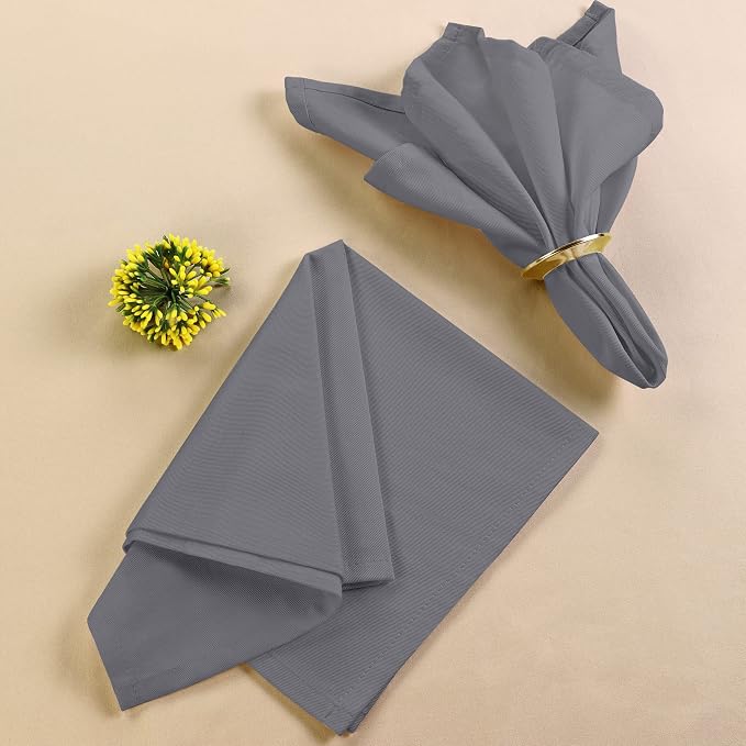 Utopia Kitchen Cotton Blend Charcoal Cloth Napkins [12 Pack, 18x18 Inch] | Absorbent Washable and Reusable for Dinner, Restaurant, Lunch, Wedding and Hotel - Image 7