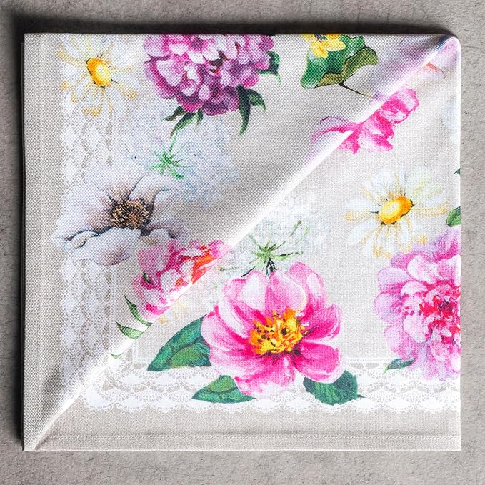 Maison d' Hermine Cloth Napkins Set of 4 Reusable 100% Cotton (20" x 20") | Everyday Square Napkins Cloth Washable Dinner Party Wedding Restaurant Hotel Kitchen Spring Summer - Pivoine - Image 9