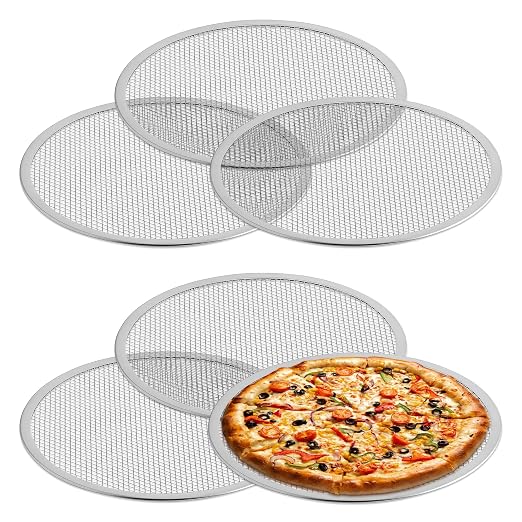 OCS Parts 6-Pack 18-Inch Aluminum Pizza Screens | Commercial Grade Pizza Tray Screen for Home Cooking, Pizzerias and Restaurants by OCSParts