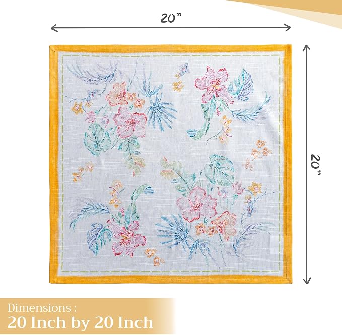 Maison d' Hermine Cloth Napkins Set of 4 Reusable 100% Cotton (20" x 20") | Everyday Square Napkins Cloth Washable Dinner Party Wedding Restaurant Hotel Kitchen Spring Summer - Paradise Island - Image 4